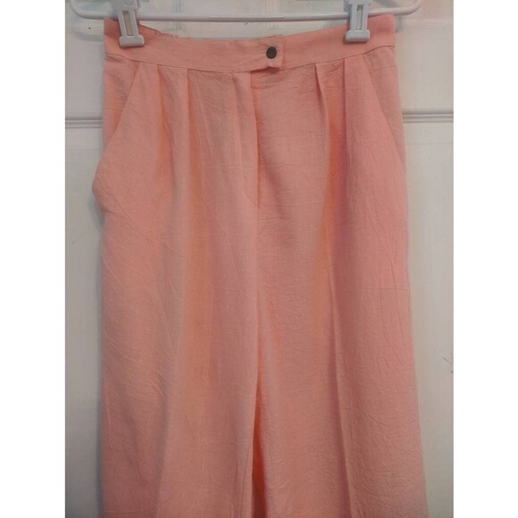 Vintage 80s Peach Cotton Summer Pants Vintage Balkan 26 28 Waist - Picture 3 of 7